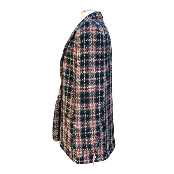 Liz Claiborne Collection Vtg Womens Plaid Tartan Wool Blend Blazer Jacket Sz 12 - Picture 4 of 9